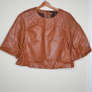 BCBGMAXAZRIA Leather Crop Top